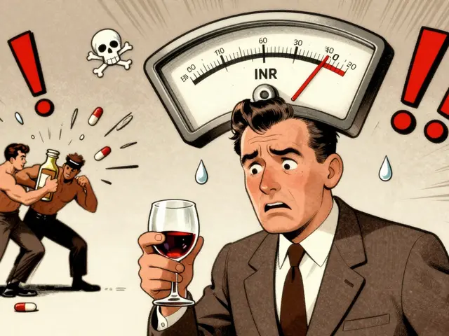 Boire de l'alcool en surcharge sur du warfarine : risques de sauts d'INR et de saignements