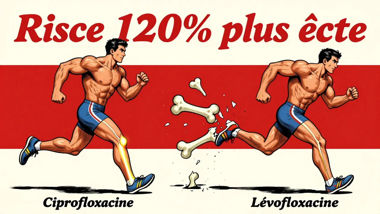 Comparaison en dessin : un coureur avec tendon intact vs un autre avec tendon qui se casse.