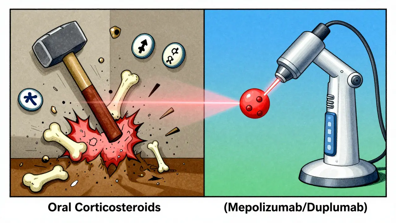 Comparaison visuelle : traitement imprécis vs biothérapie ciblée
