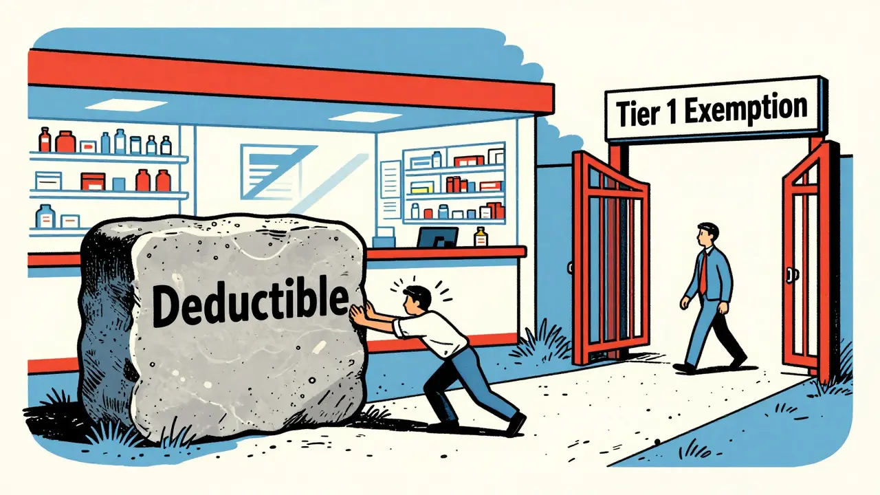 Métaphore visuelle : un bloc 'Franchise' bloque l'accès aux médicaments