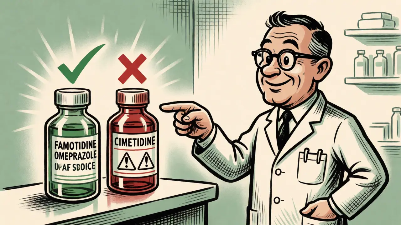 Médecin recommandant une alternative sûre à la cimétidine pour protéger le cœur.