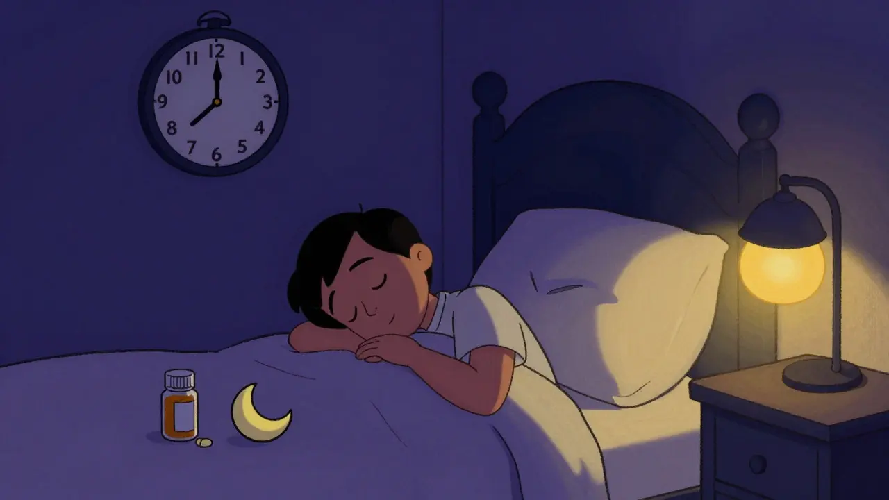 Scène de nuit tranquille illustrant la gestion du sommeil avec un traitement TDAH